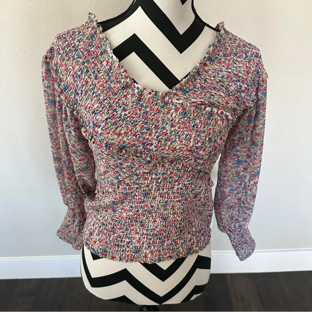 Bb Dakota || Bardot smocked chiffon top in floral - Picture 2 of 7